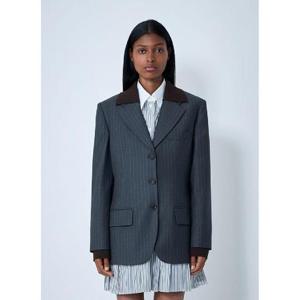 25 FW 미우미우 여성 울 블레이저 miu0262105blu