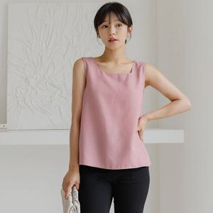 [바네사빈]린넨터치 스퀘어넥 나시 블라우스  v01217