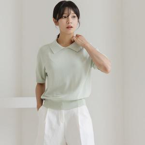 [바네사빈]썸머 앞뒤카라 반팔 니트 v01159