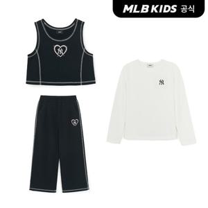 [MLB키즈 공식] 25FW 스트릿 하트 여아 3 SET NY (Black) 7FS1H0154-50BKS