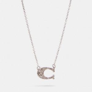 코치 여성 Pave Signature 목걸이 91433 SLV