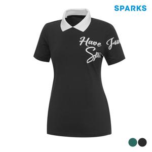 [디즈니골프]여성 배색 카라 로고 반팔 카라 티셔츠 (SO2LTS032-