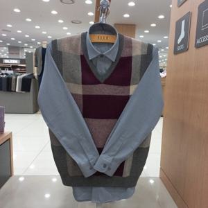 [엘르옴므]체크 조끼/TBDFR-65148_IC