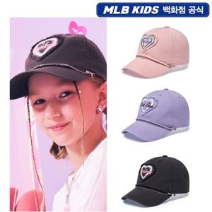 [MLB키즈] 여아 체인 장식 워싱 볼캡 7FCPH015N