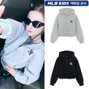 MLB키즈 베이직 스트리트 걸스 로고 크롭 후드집업 (7FHDB1254)