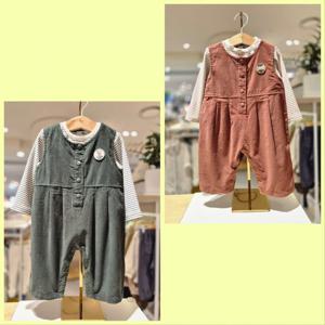 블루독베이비 10 25FW (GN)(BR) 코듀로이 세트형 우주복 (245A136010302)