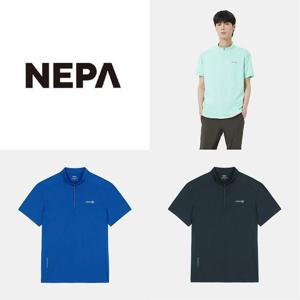 [네파]남성 아이스 반팔 집업 티셔츠_7L35413_BP