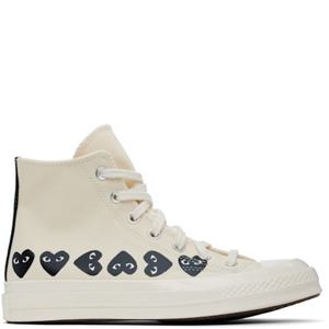 꼼데가르송 오프 화이트 Converse 척 70 멀티 하트 하이탑 스니커즈 AZ-K127-001 242246M236003