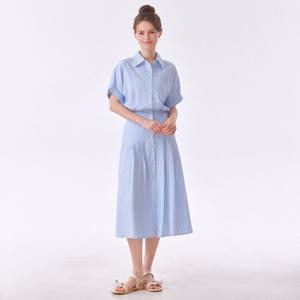 [포커스]스트라이프롤업소매핀턱원피스 PBBF4M3OP3521