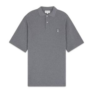 25SS 메종키츠네 볼드 폭스 헤드 패치 컴포트 폴로 그레이 멜란지 MM00210KJ7010 H131