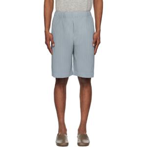Homme Plisse Issey Miyake 반바지 블루 컬러 플리츠 쇼츠 251729M193001