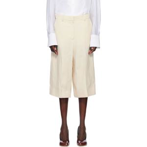 Stella McCartney 반바지 오프 화이트 리넨 퀼로트 쇼츠 251471F088003