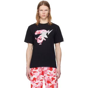 BAPE 티셔츠 블랙 ABC 카모 에이프 페이스 스타 티셔츠 242546M213178