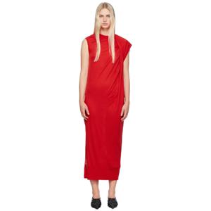 Stella McCartney 원피스 레드 드레이핑 맥시 드레스 242471F055002