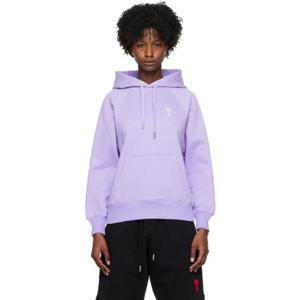 AMI Paris 후드 SSENSE 익스클루시브 퍼플 아미 드 꾀흐 후디 231482F097028