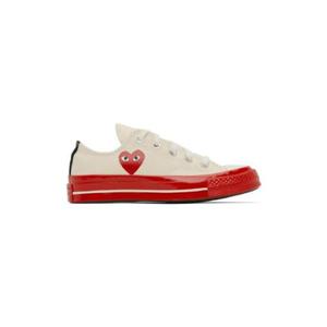 꼼데가르송 스니커즈 오프 화이트   레드 Converse 척 70 스니커즈 222246M237001