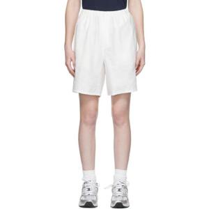 AMI Paris 반바지 SSENSE 익스클루시브 화이트 트윌 쇼츠 222482F088003