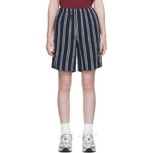 AMI Paris 반바지 SSENSE 익스클루시브 네이비 트윌 쇼츠 222482F088004