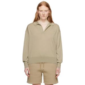 AMI Paris 브이넥 그린 아미 드 꾀흐 폴로 셔츠 241482F108002