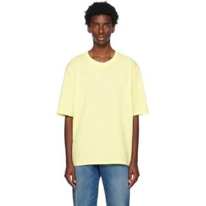 AMI Paris 티셔츠 SSENSE 익스클루시브 옐로우 아미 드 꾀흐 티셔츠 231482M213037