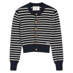 25 FW 아미 파리스 스트라이프 패턴 코튼 혼방 가디건 H24FKC039KN0061 TP432237009