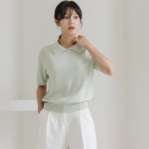 [바네사빈] 썸머 앞뒤카라 반팔 니트 v01159