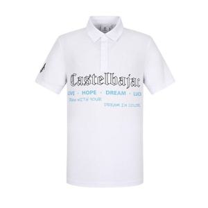 [까스텔바작]남성 블랙라인 아트웍 카라 티셔츠 BGEMTS304WH_CC