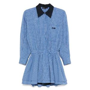 마쥬 라인스톤 장식 체크 미니 드레스 MFPCO00353