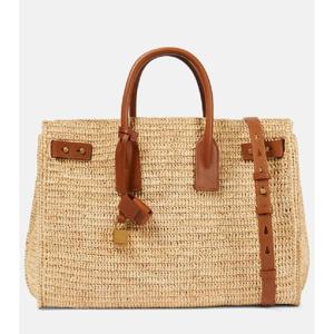생로랑 Sac De Jour Supple 미디엄 라피아 토트 백 P00832925