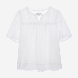[써스데이아일랜드][여성]레이스 믹스 A라인 블라우스(T254MBL259W)