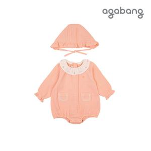 [아가방]제인자수카라바디수트(모자)(ORANGE) 01Q527951
