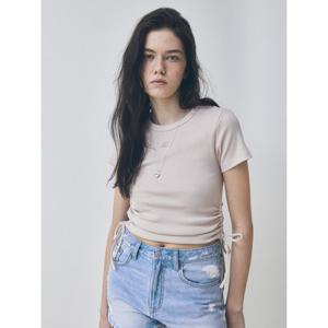 [후아유] 여성 Ribbed Shirring T-Shirt WHRAF2424F