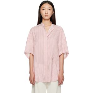 Stella McCartney 셔츠 레드   화이트 스트라이프 셔츠 252471F109004