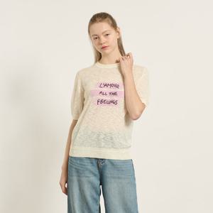 [BCBG] 라무흐 라운드넥 레터링 니트 B5F7K401
