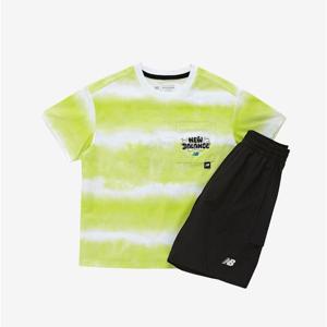뉴발란스 KIDS 패턴 반팔티 4부 팬츠셋업 B1 NK9YF2701U 19 60