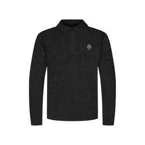 [까스텔바작] 남성 자가드 긴팔 에리 티셔츠_BGDFTL303BK