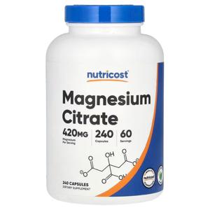 [해외직구] 뉴트리코스트 마그네슘시트레이트, 420mg,캡슐 240정