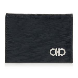 [페라가모] FW24 남성 더블 간치니 반지갑 66 A062 NERO RED 0685948