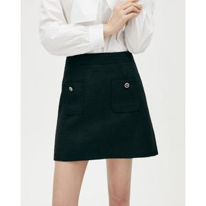 플라스틱아일랜드  (PR2WS362) 트위드 A라인 미니 스커트
