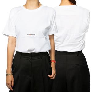 생로랑 여성 로고 반팔 티셔츠 460876 YB2DQ 9000