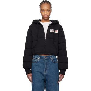 몽클레어 후드 Moncler x Palm Angels 블랙 집업 다운 후디 242171F097000