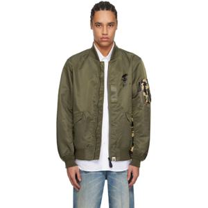 BAPE 점퍼 그린 퍼스트 카모 보머 재킷 242546M175009