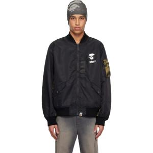 BAPE 점퍼 블랙 퍼스트 카모 보머 재킷 242546M175010