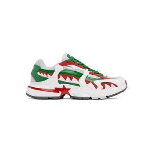 BAPE 스니커즈 화이트   그린 샤크 스타 이탈리아 M1 스니커즈 251546M237013