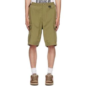 BAPE 반바지 그린 와이드 카고 쇼츠 231546M193009