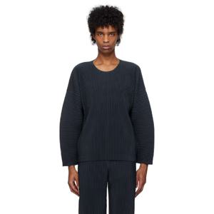 Homme Plisse Issey Miyake 티셔츠 네이비 먼슬리 컬러 재뉴어리 티셔츠 251729M213039