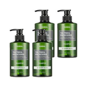 쿤달 티트리 앤 마카다미아 딥 클렌징 지성 샴푸 화이트머스크 500ml x4개