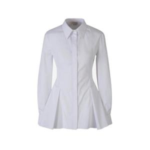 Alexander McQueen 플리츠 페플럼 밑단 셔츠 797282QAAAD 9000 TP942893976