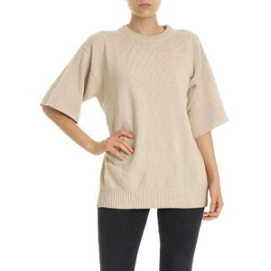 See By Chloe 슬릿 디테일 니트 티셔츠 CHS19AMP035100 beige TP944463637