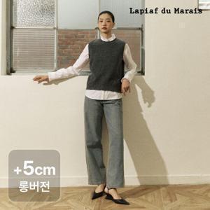 롱)라삐아프 25FW 프론트심 벌룬핏 데님 롱버전